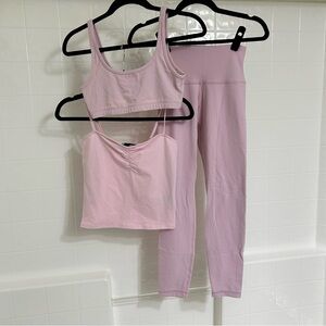 Pink Aritzia Golden Workout Set